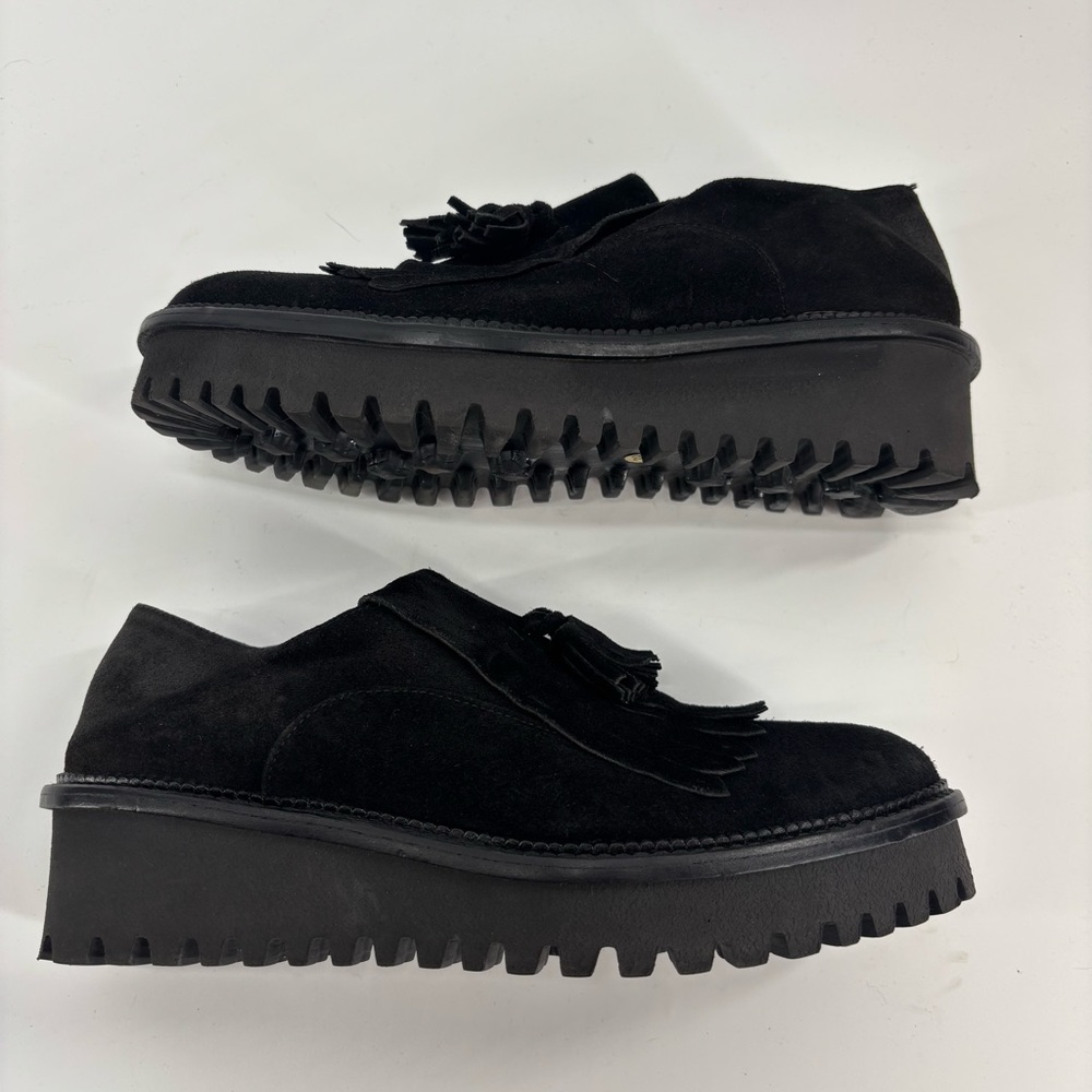 Cordani Italian black suede loafers with chunky heel and tassels size 39 - Picture 5 of 10